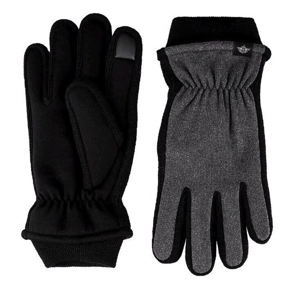 DOCKERS‎ Stretch Palm Touch Screen Gloves Men's Size XLarge XL Black Gray